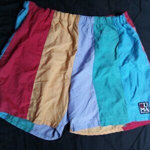 Vintage Zuma Beach Color Block Lined Swim Shorts